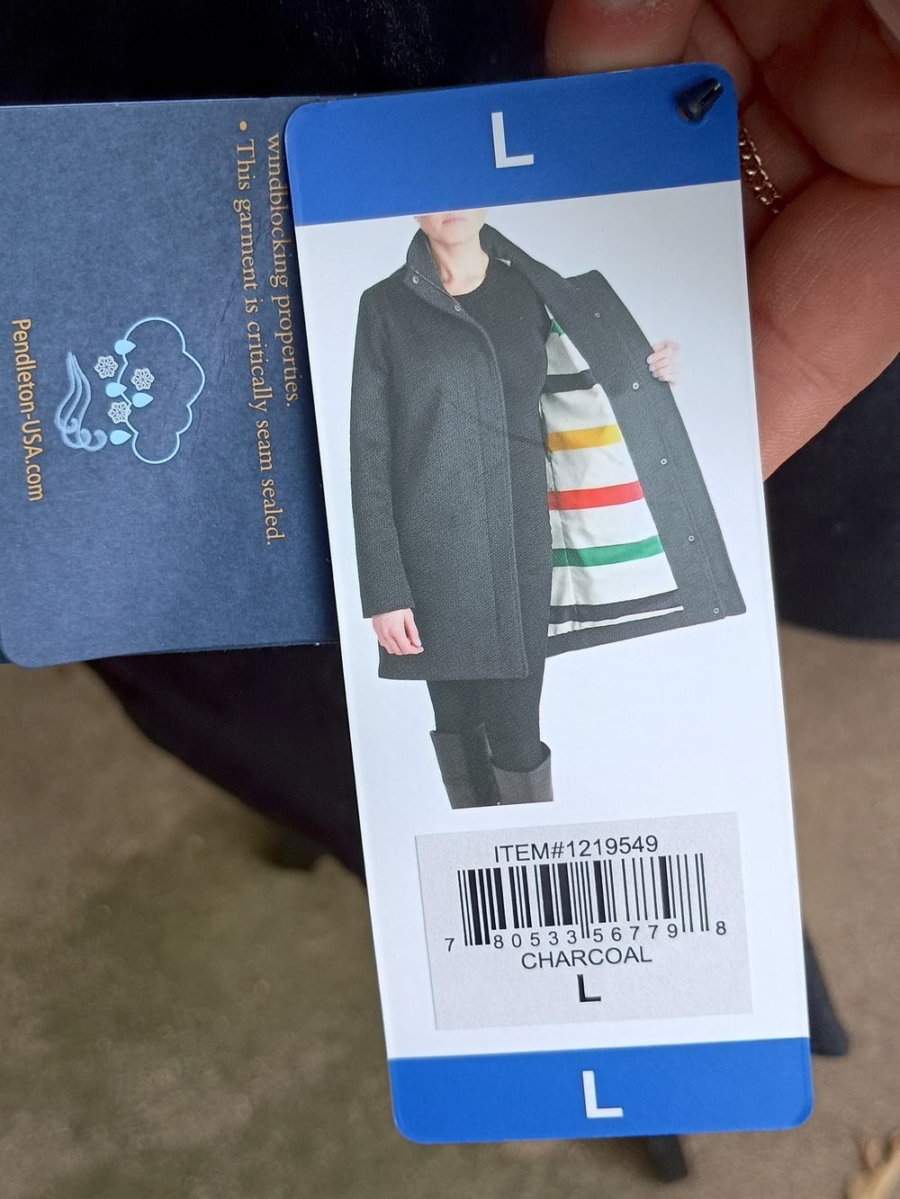 NWT Pendleton Womens Black Wool-Blend Coat - Classic Funnel Collar_Large - Picture 2 of 8